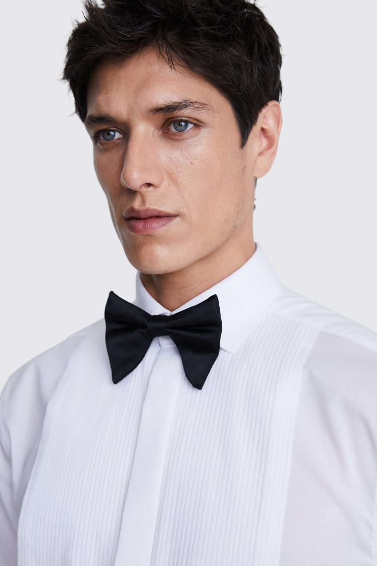 Regular Fit White Pleated Dress Shirt Buy Online at Moss