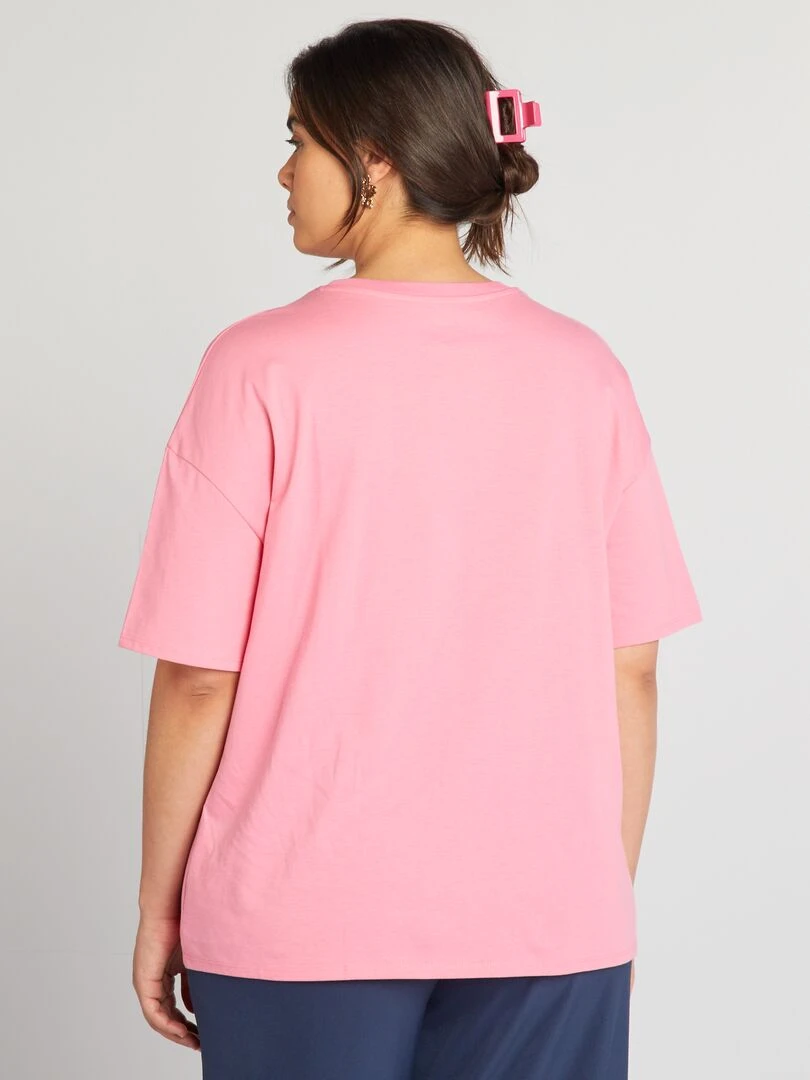 T shirt 'famille' manches courtes   Rose
