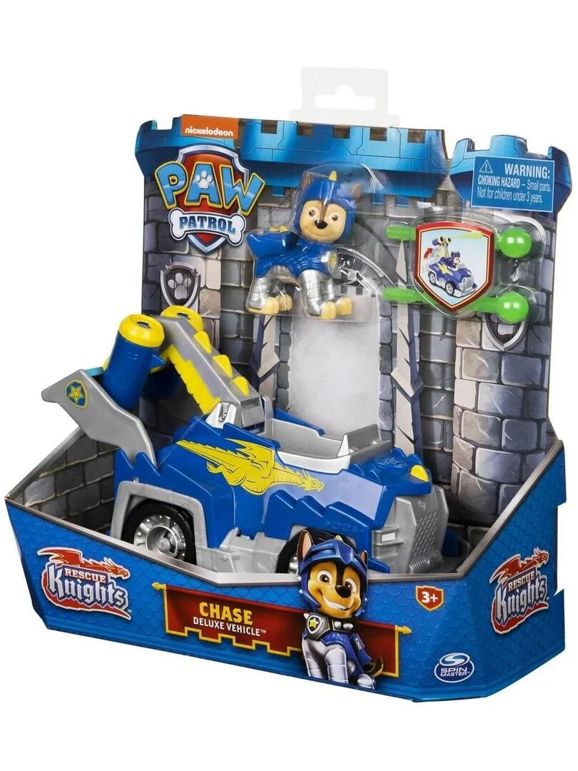 VÉHICULE ET FIGURINE PAT'PATROUILLE (PAW PATROL) RESCUE KNIGHTS : VOITURE DE CHASE   N/A