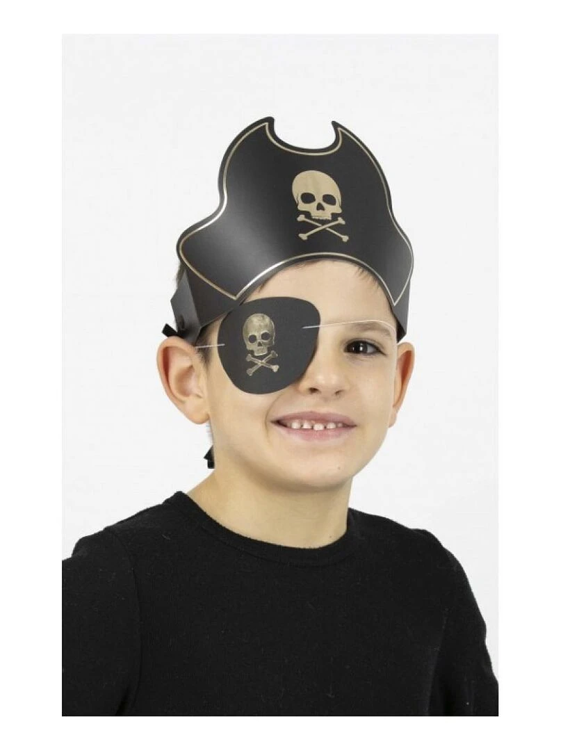 Cache oeil pirate 8 pcs en carton Multicolore