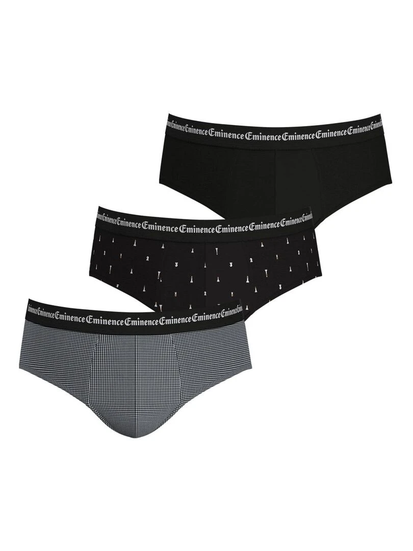 Lot de 3 slips homme Business Print Gris foncé