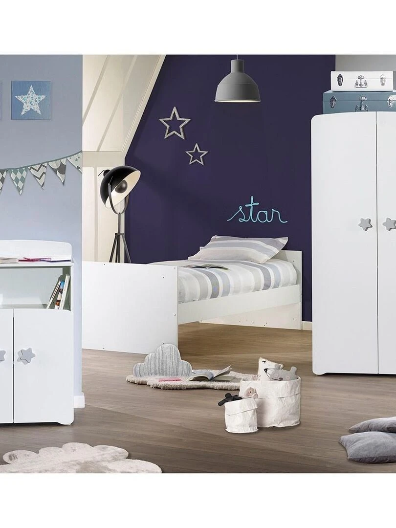 Lit combiné BASIC   BABYPRICE   Blanc Gris