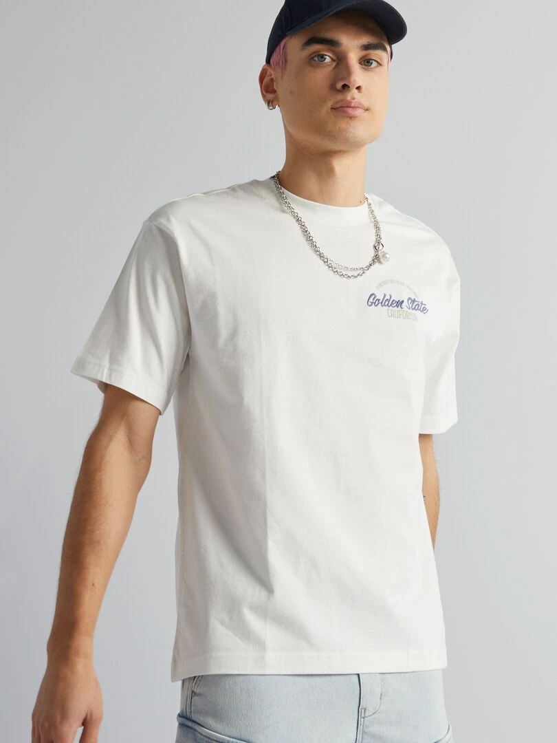 T shirt à broderie Blanc