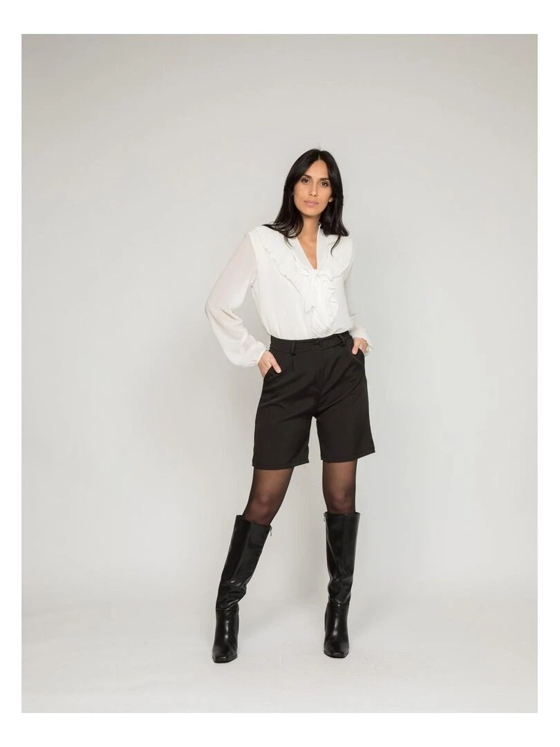 Blouse avec volants FOYA   Noir