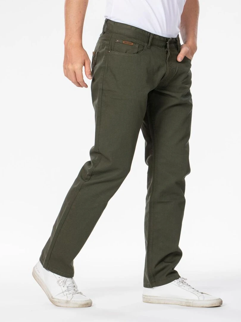 Jeans RL70 coupe droite confort coton dobby piqué léger AMAL 'Rica Lewis' Kaki