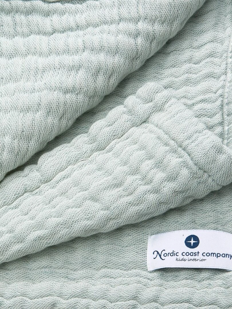 Couverture mousseline bebe grande en coton 90 x 120 cm Vert