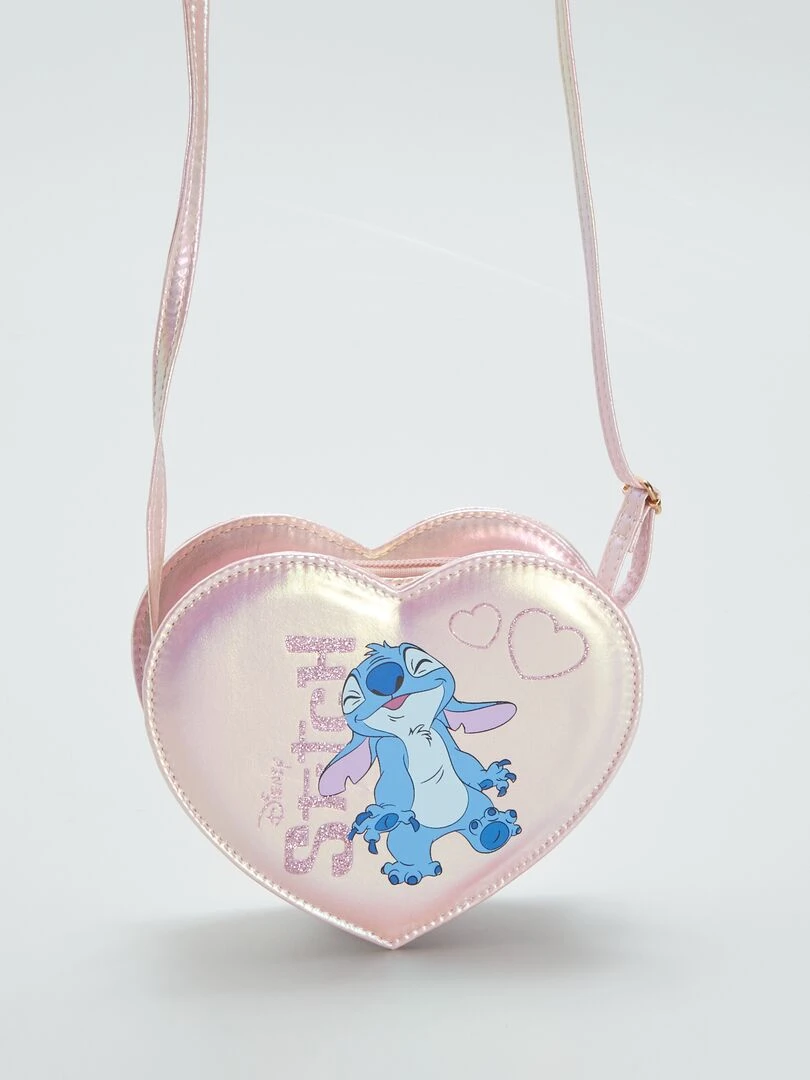 Sac bandoulière en forme de cœur 'Stitch'   Rose