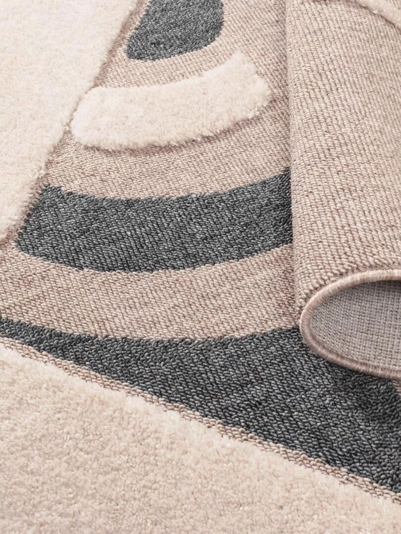Tapis enfant CERFVOLANT en polyester doux et soyeux OEKO TEX®   Beige