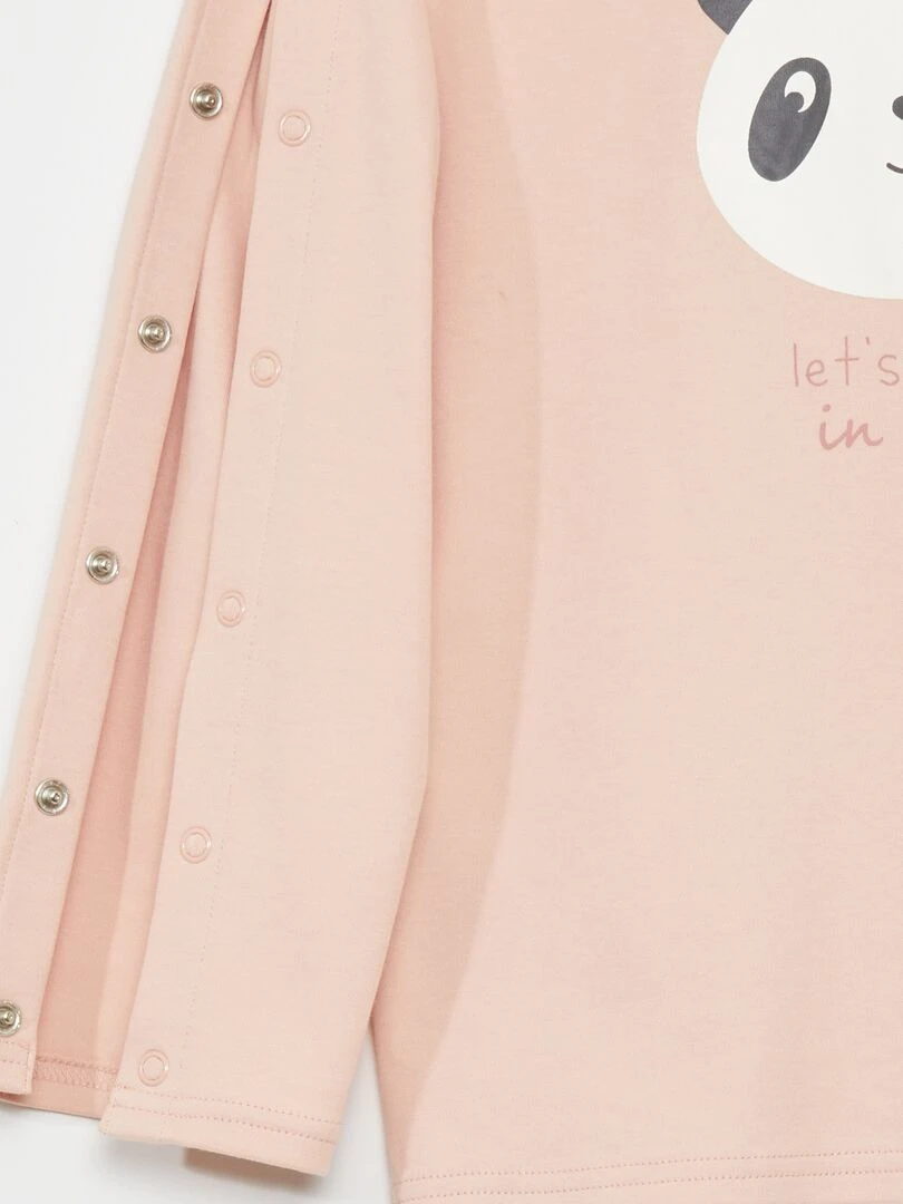 T shirt à manches longues pressionnées   So Easy   Rose