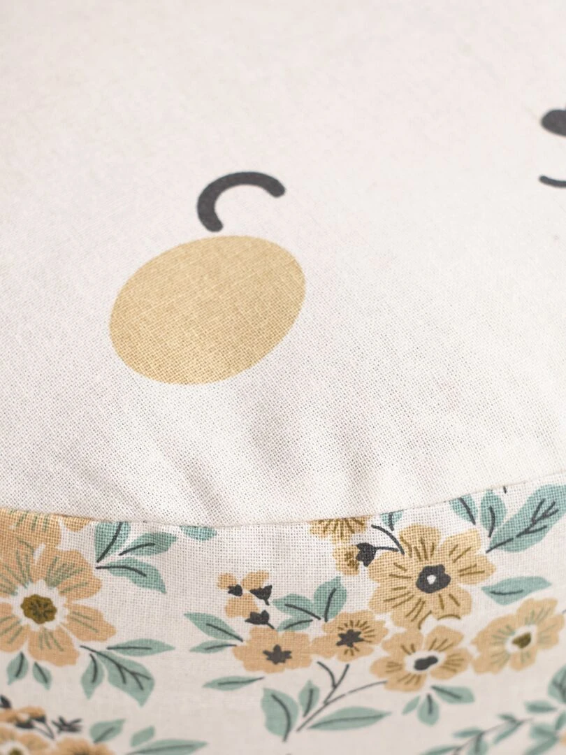 Pouf imprimé 'lapin' Rose/blanc