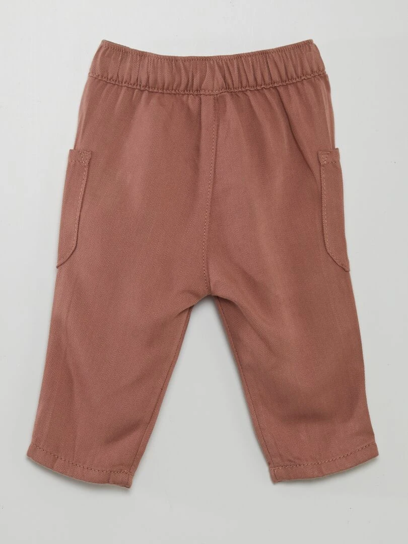 Pantalon fin multipoches Marron