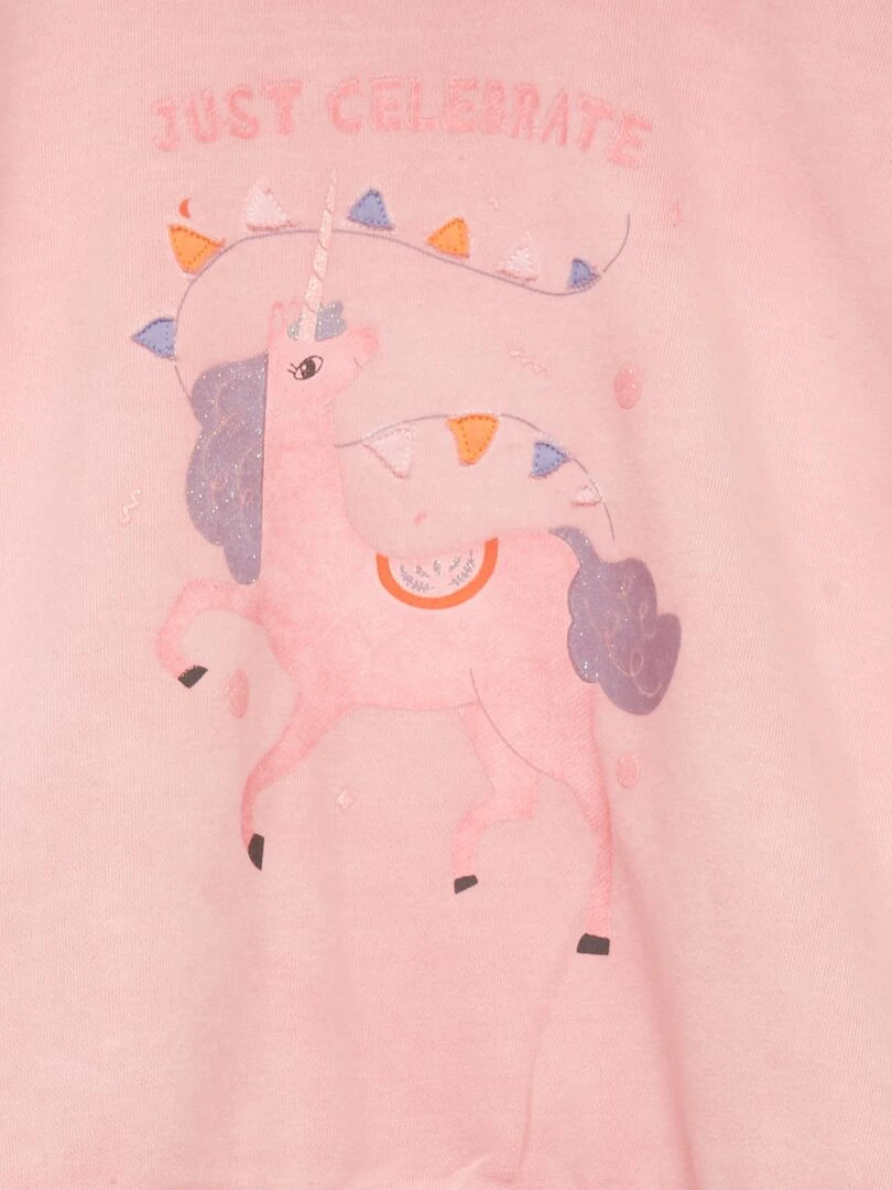 Sweat en molleton léger avec imprimé Rose