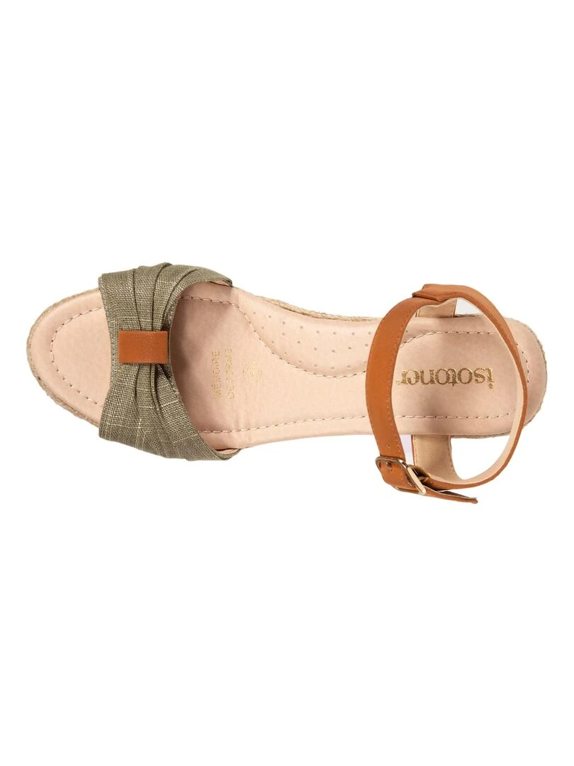 Espadrilles Femme ouverte à talon Kaki   Kaki