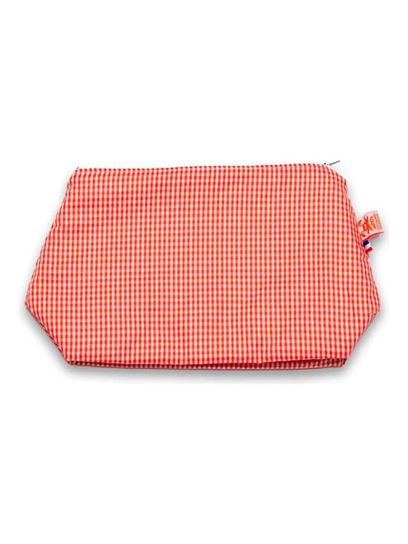 Trousse de Toilette en Coton Bio Vichy Orange