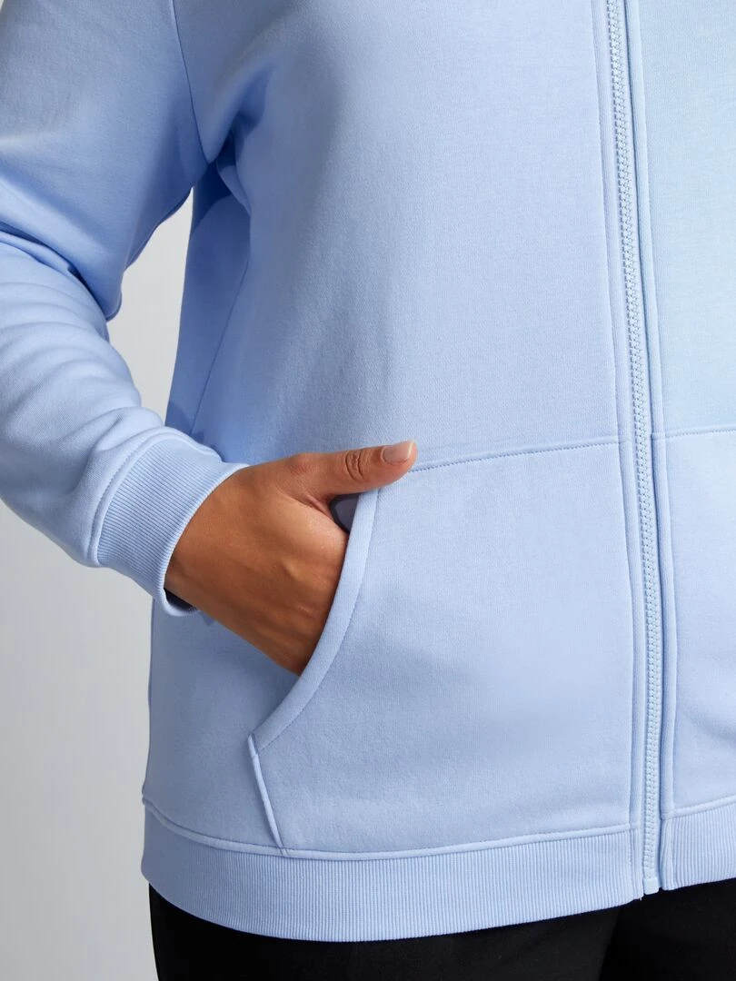 Sweat à capuche en molleton   Bleu