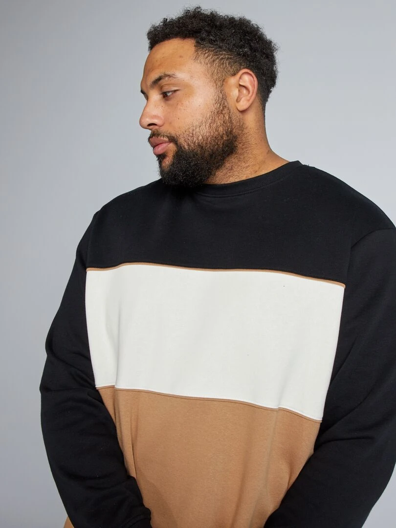 Sweat en molleton col rond   Beige