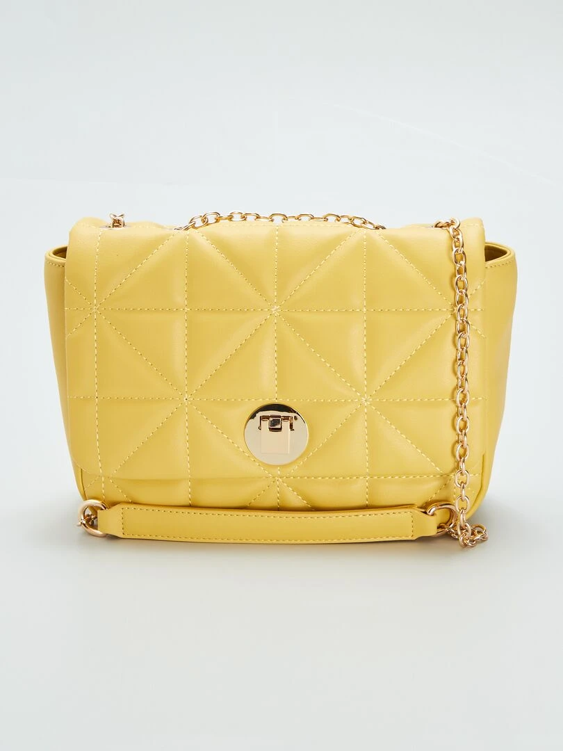 Sac bandoulière effet matelassé Jaune