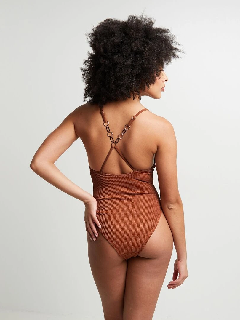 Maillot de bain 1 piece triangle Magma RougeGorge Lingerie Marron