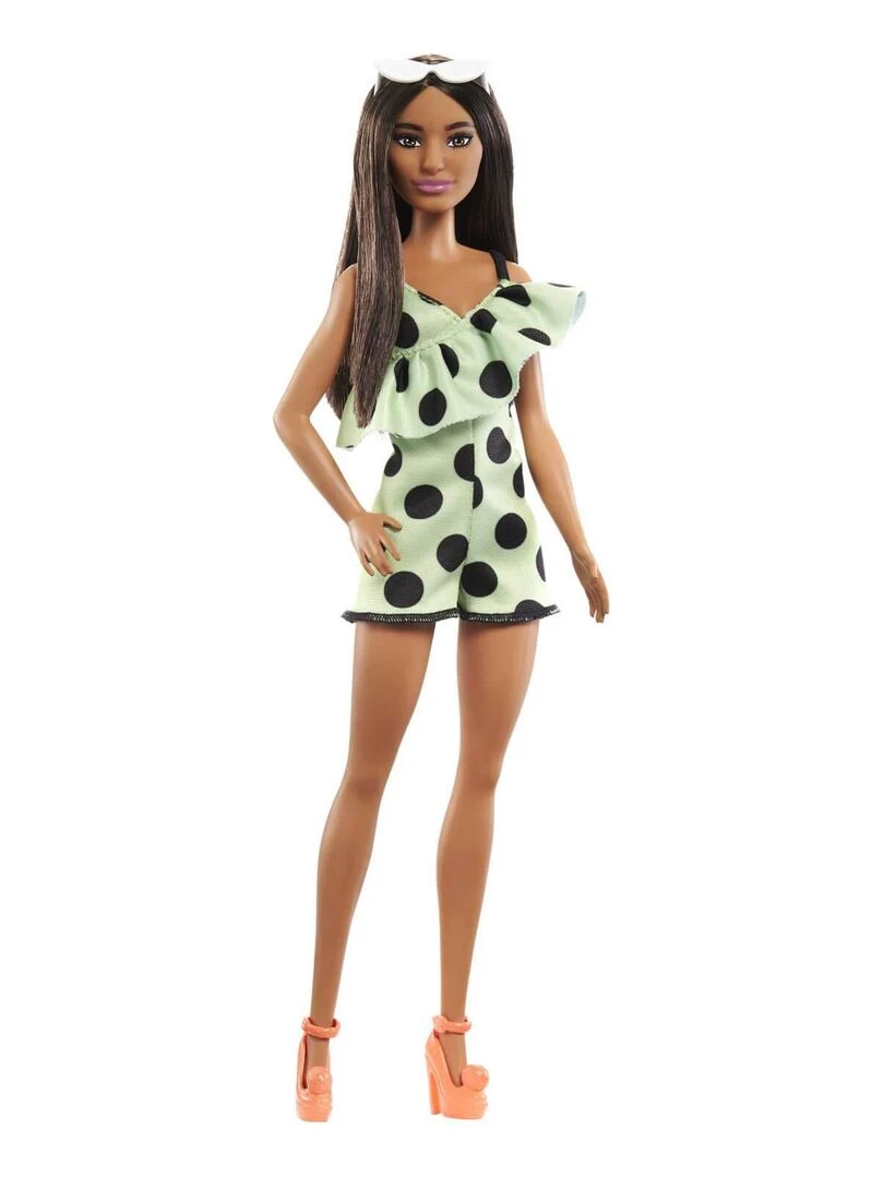 Poupée Barbie Fashionistas : Brune  combinaison verte   N/A
