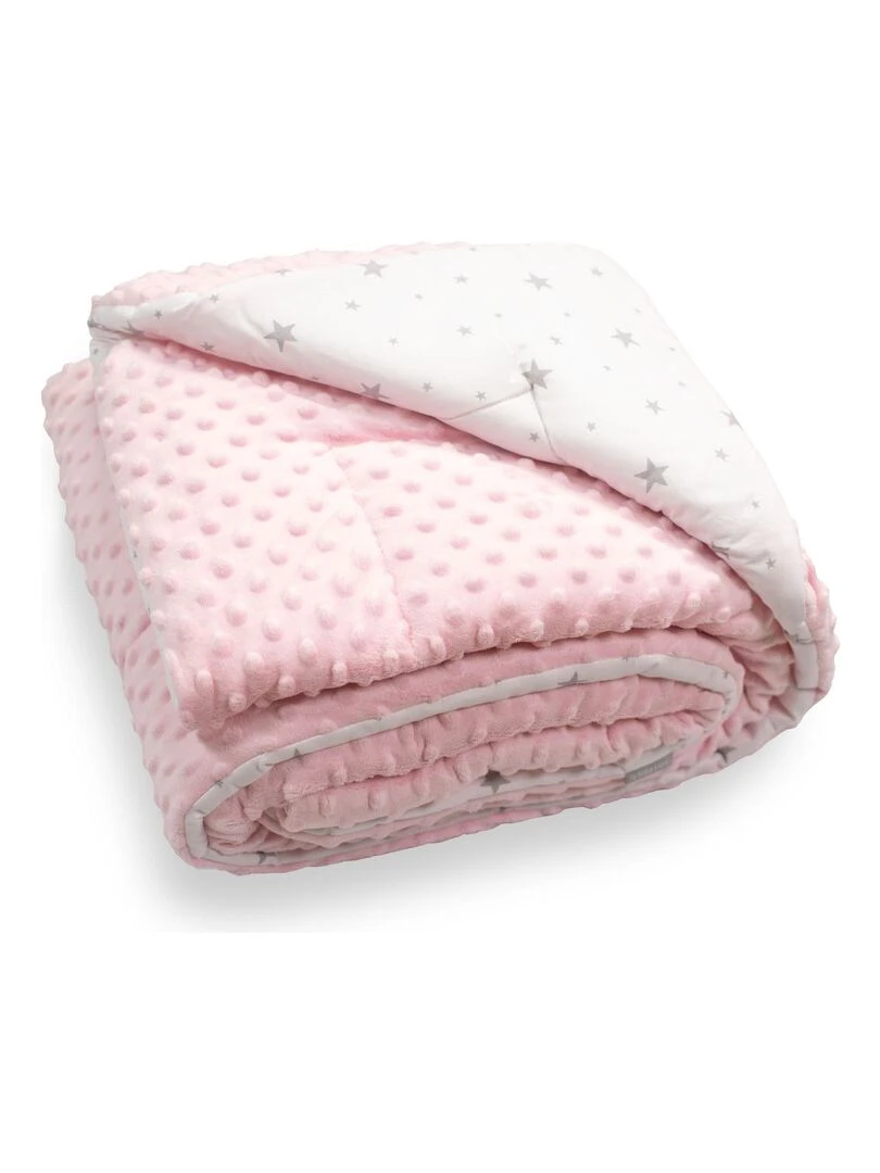 Grande couverture enfant plaid en minky Stella Rose
