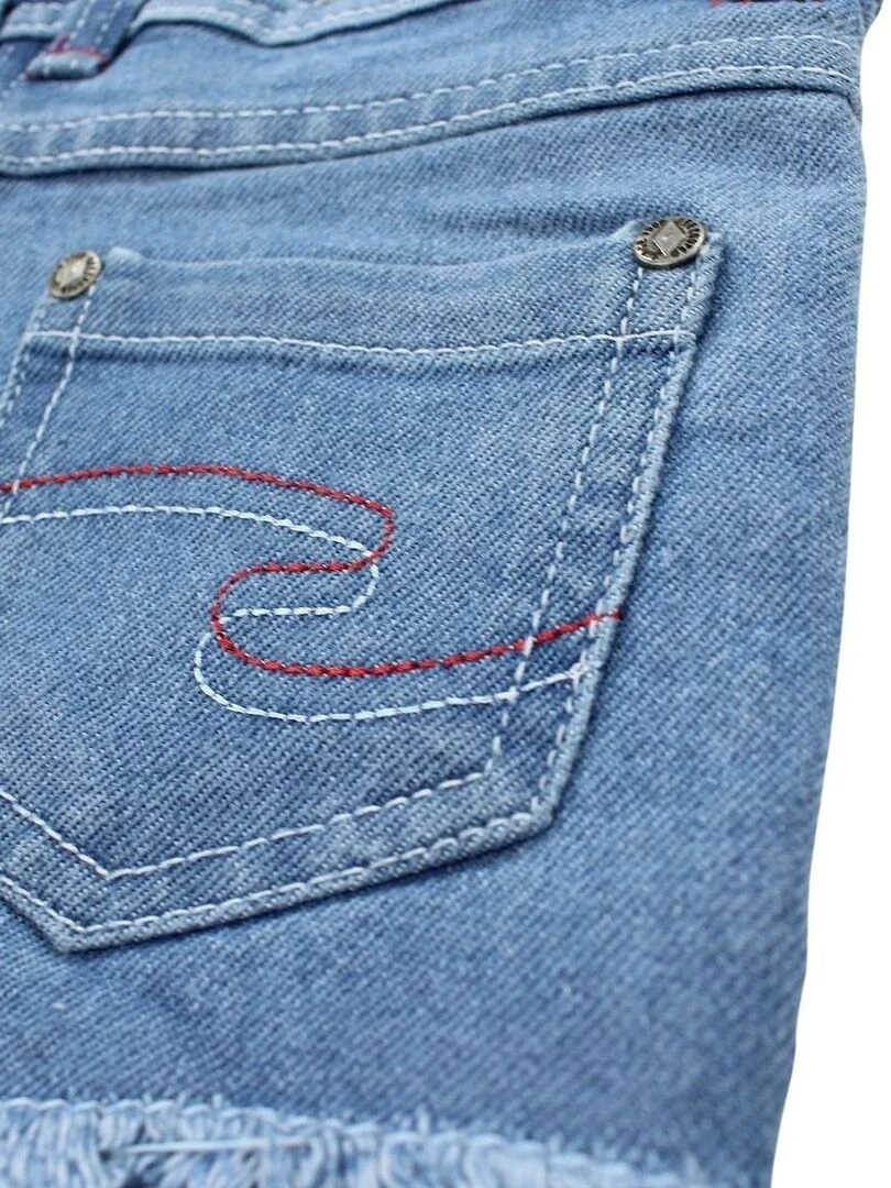 Lee Cooper   Short fille imprimé logo en coton   Bleu