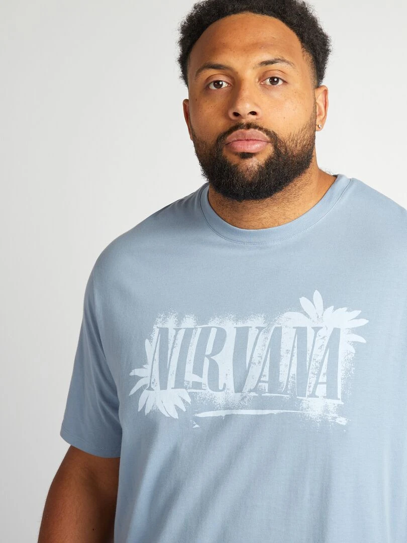 Tee shirt 'Nirvana' à manches courtes Bleu