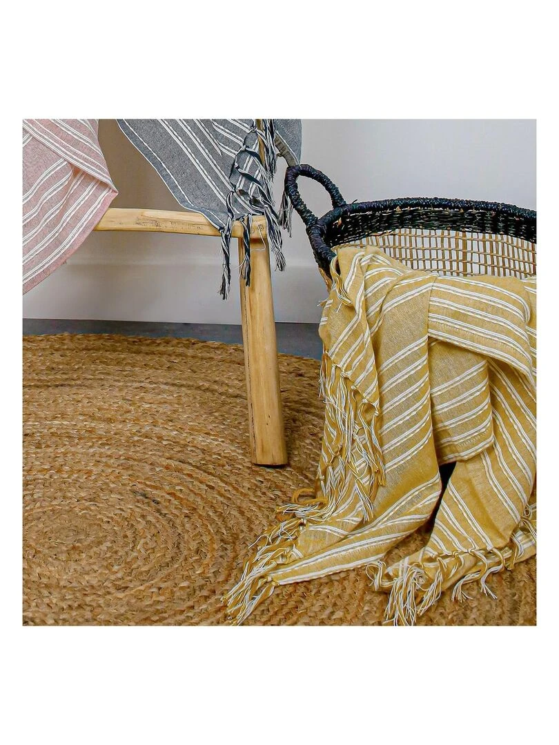 fouta imprimé rayures 'DESERT CHIK' 'TODAY' Jaune