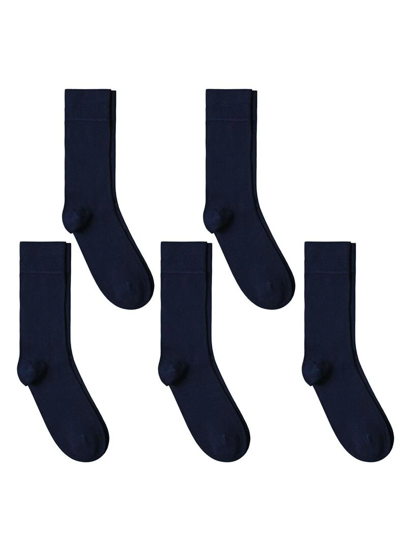Chaussettes Jersey Coton Lot 5 Paires Fabrication UE gris anthracite