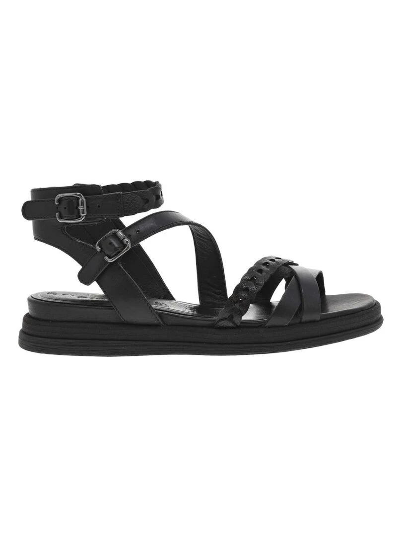 TAMARIS Nu pieds cuir talon semi compensée Noir