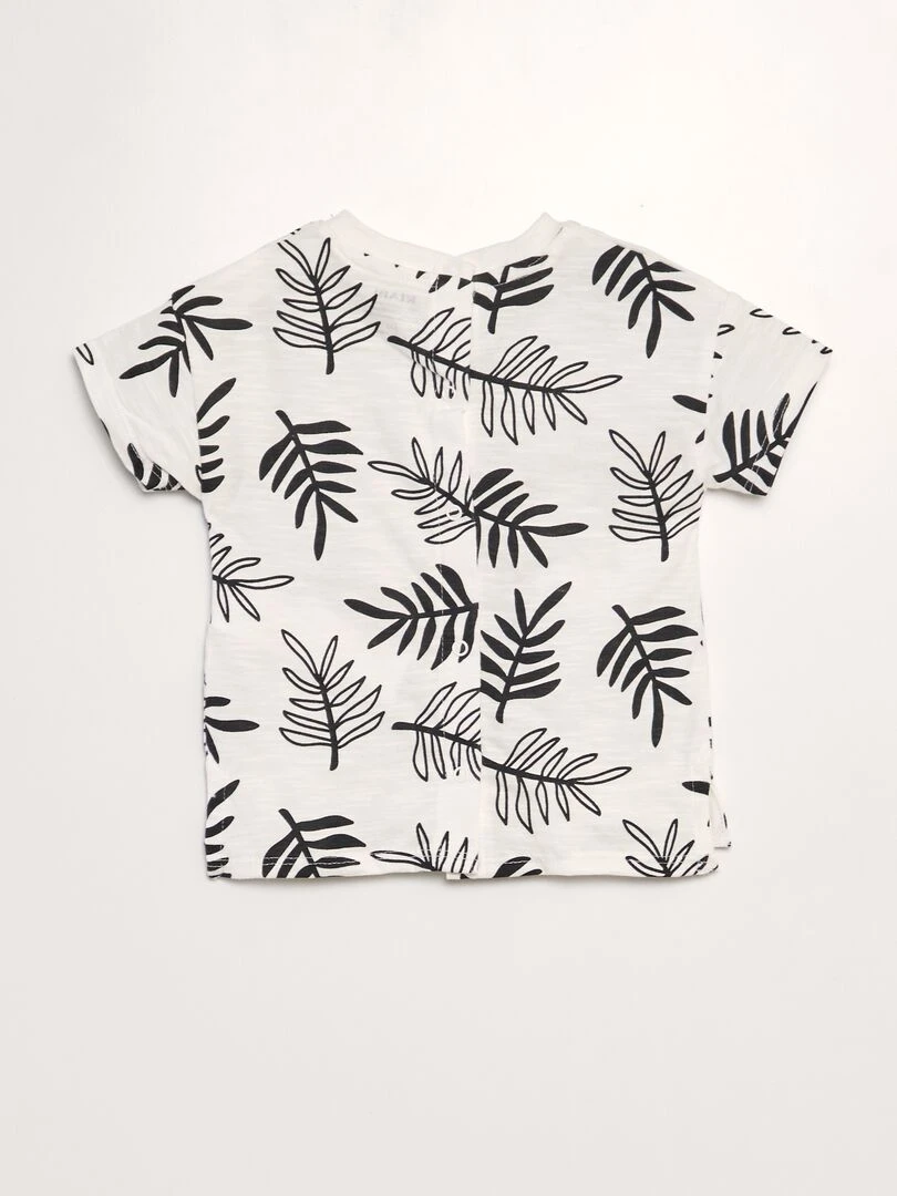 T shirt en jersey impression   Blanc