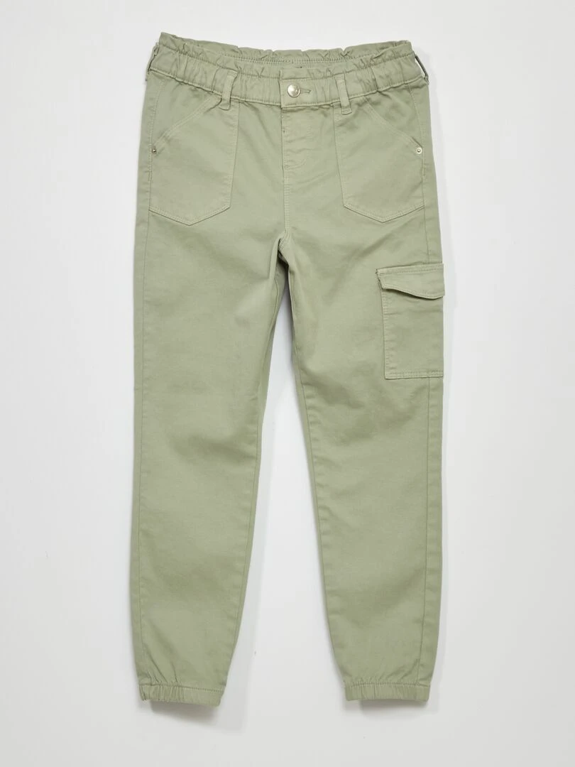 Pantalon paperbag avec poches Vert