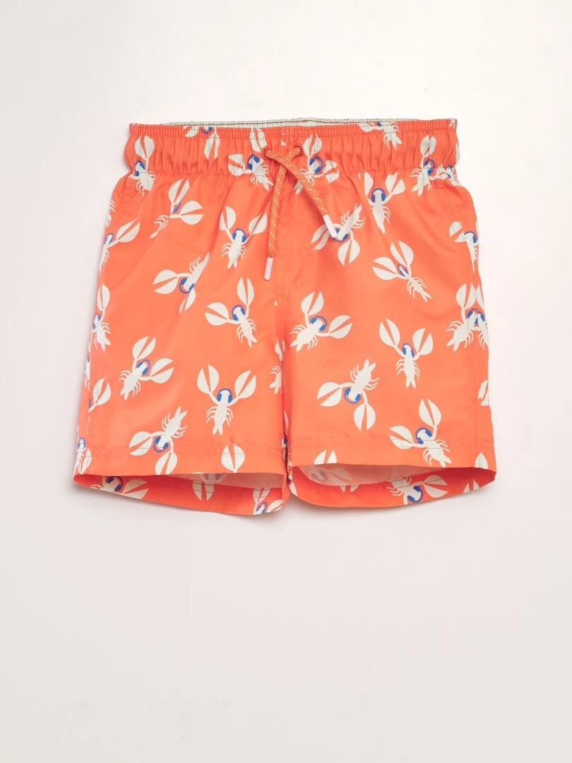 Short de bain imprimé Orange