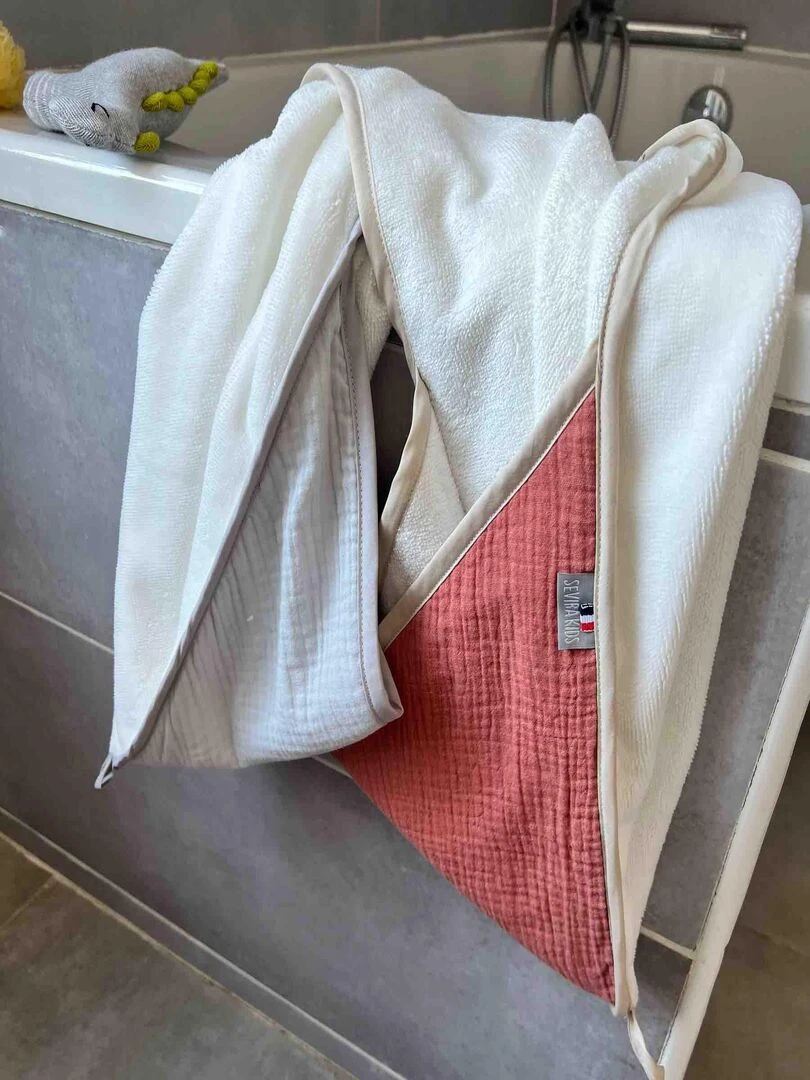 Cape de bain en gaze de coton Jeanne Marron