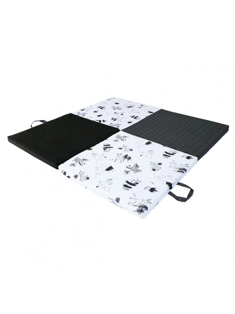 Candide Tapis De Motricité Black & White Experience 120x120x4cm Multicolore