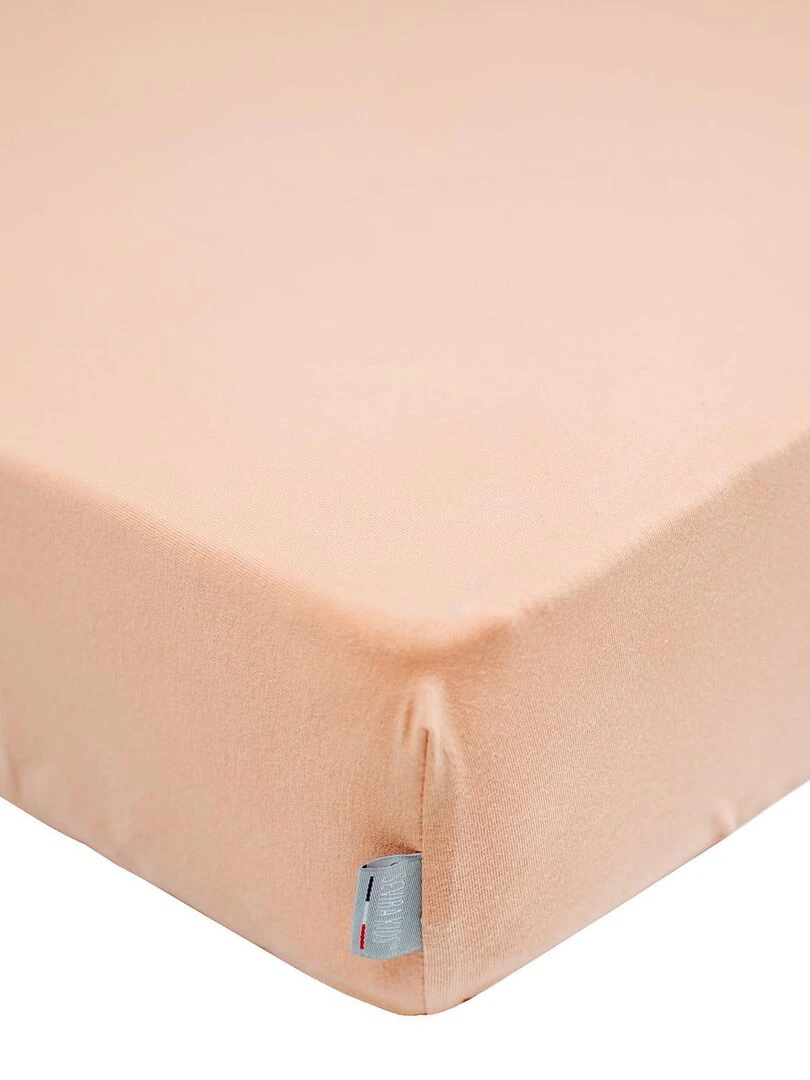 Drap housse en coton jersey Uni Orange clair