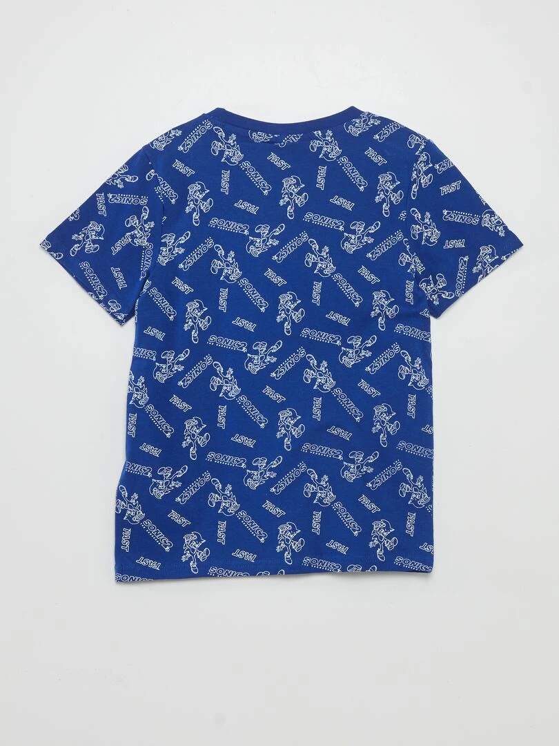T shirt 'Sonic' manches courtes bleu