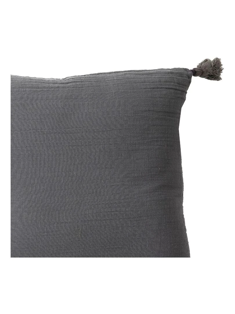 Coussin en double gaze de coton 'Deko&co' Gris foncé