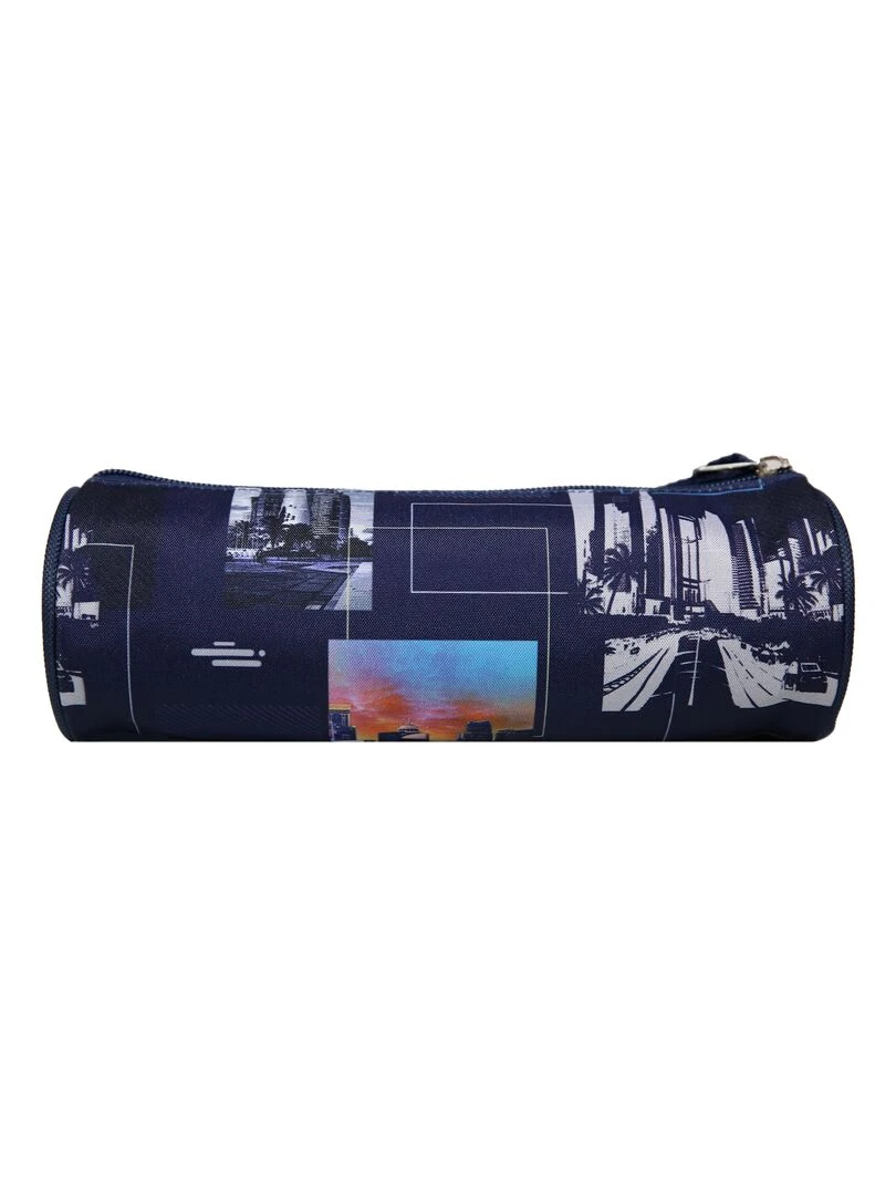 BAGTROTTER Trousse scolaire ronde Offshore Bleue Ville Gratte Ciel   Bleu