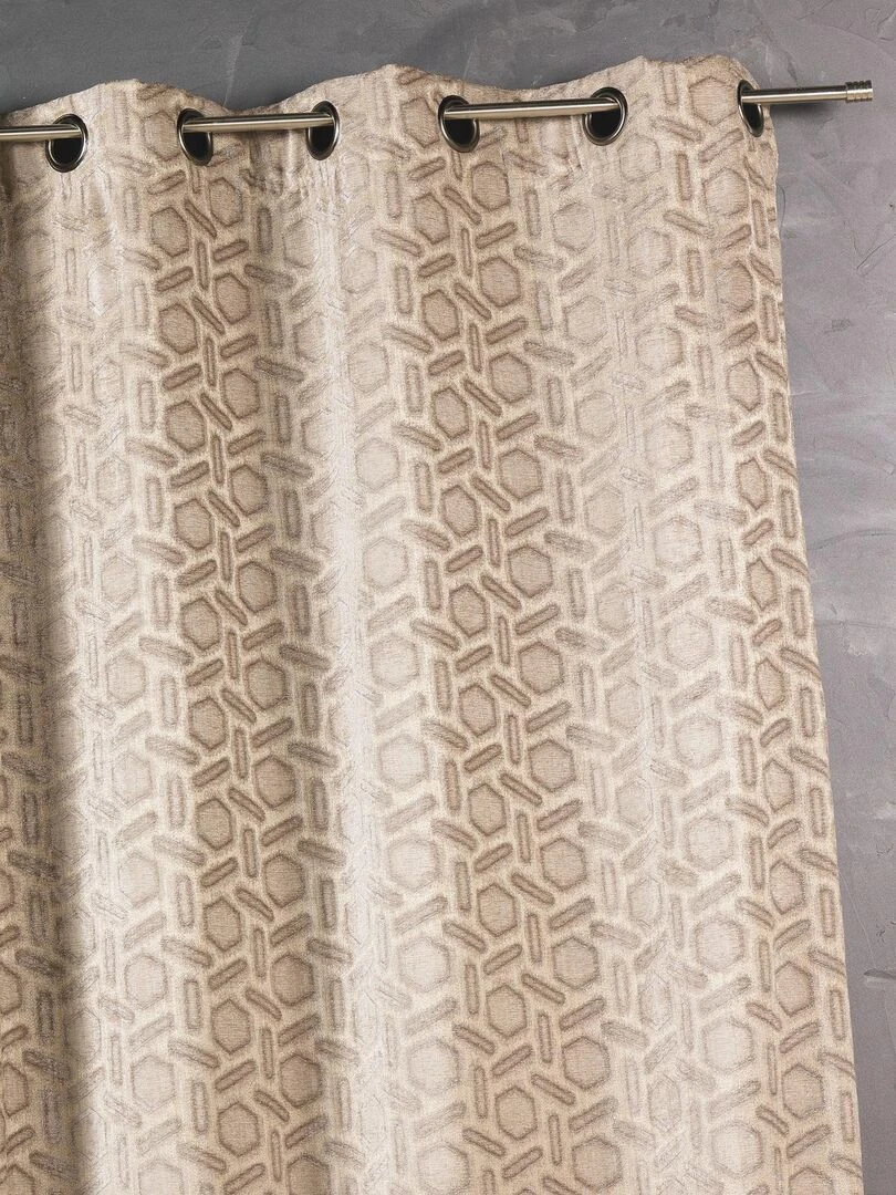 Rideau jacquard à imprimés design Beige