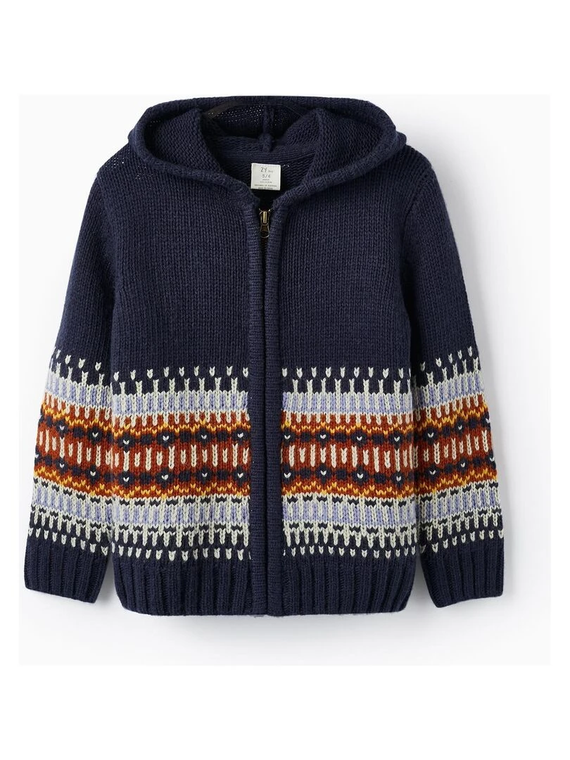 Gilet en Maille Jacquard pour Garçon ACE CLUBS Bleu foncé