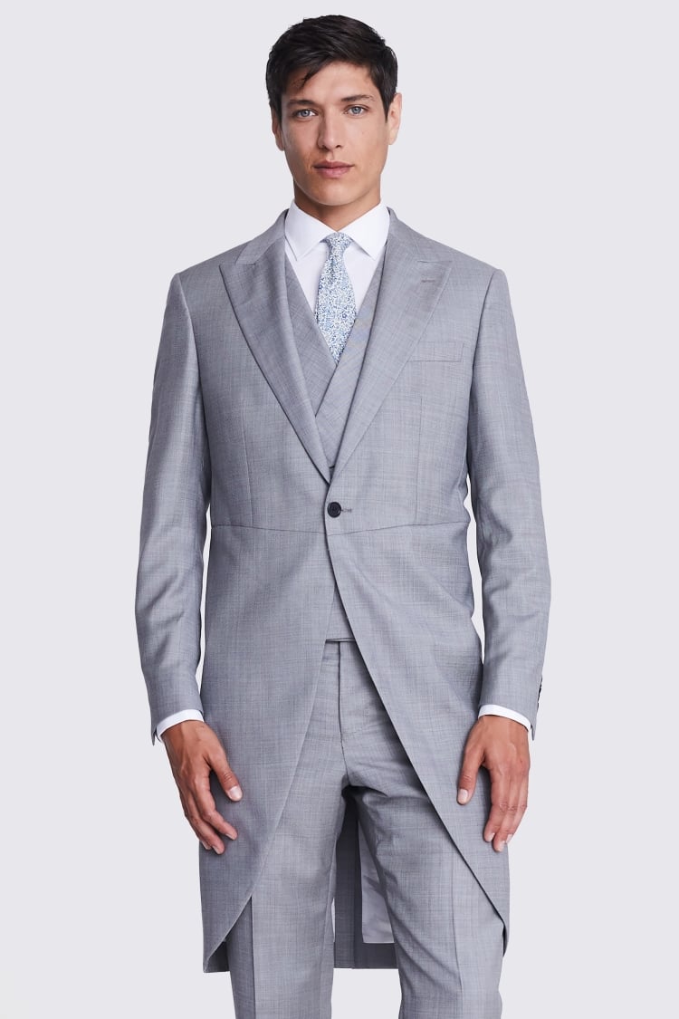 Italian Tailored Fit Grey Sharkskin Jacket   Buy Online at Moss