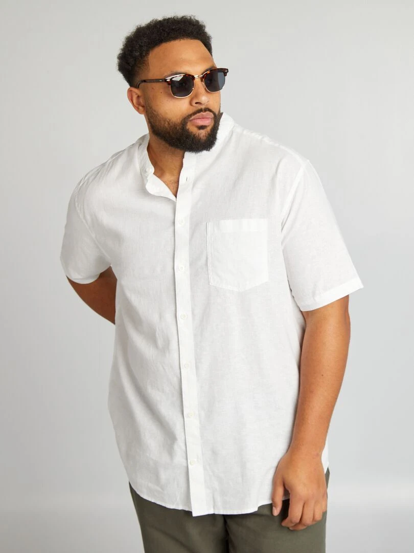 Chemise col mao   blanc