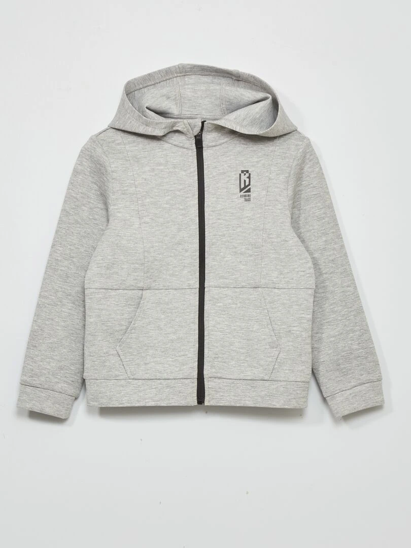 Sweat zippé à capuche Gris