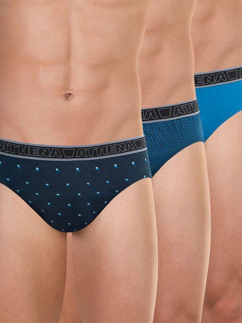 Lot de 3 slips homme Tonic Bleu marine