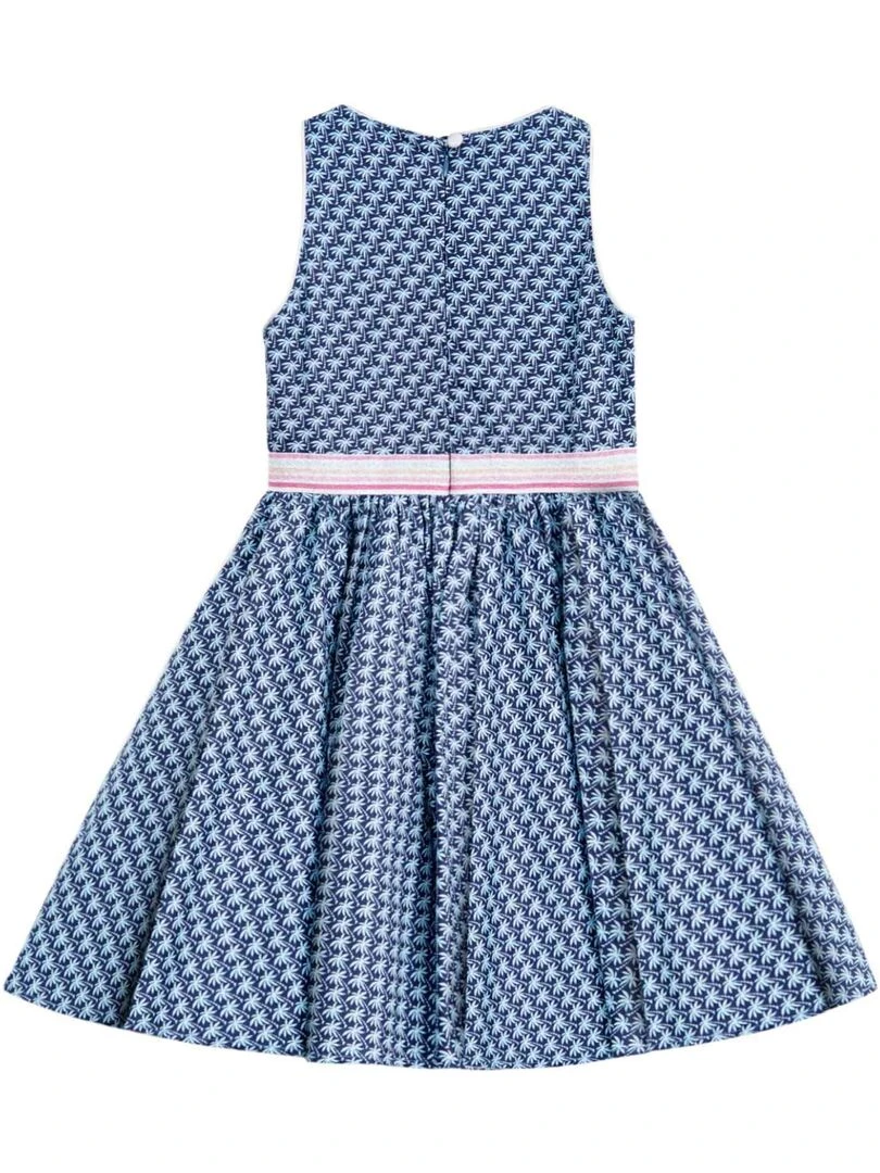 Robe Cérémonie Palmiers Bleu Marine  HEPBURN   'LA FAUTE A VOLTAIRE'   Bleu