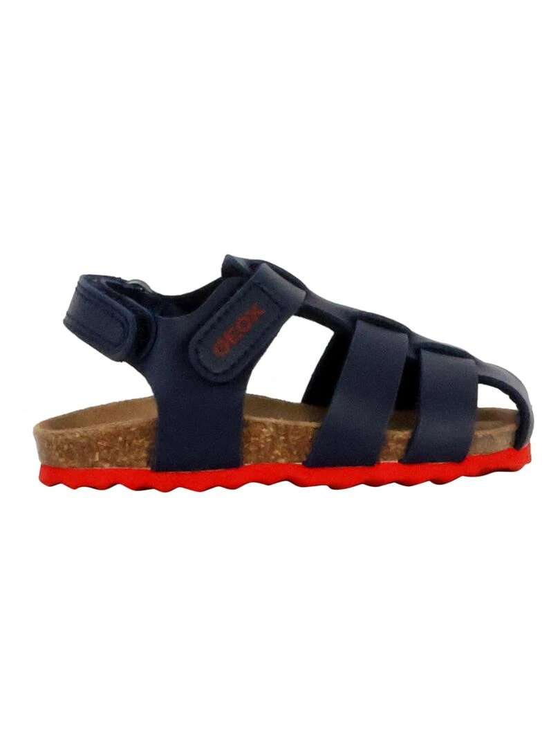 Sandales Cuir Enfant Geox Chalki Bleu