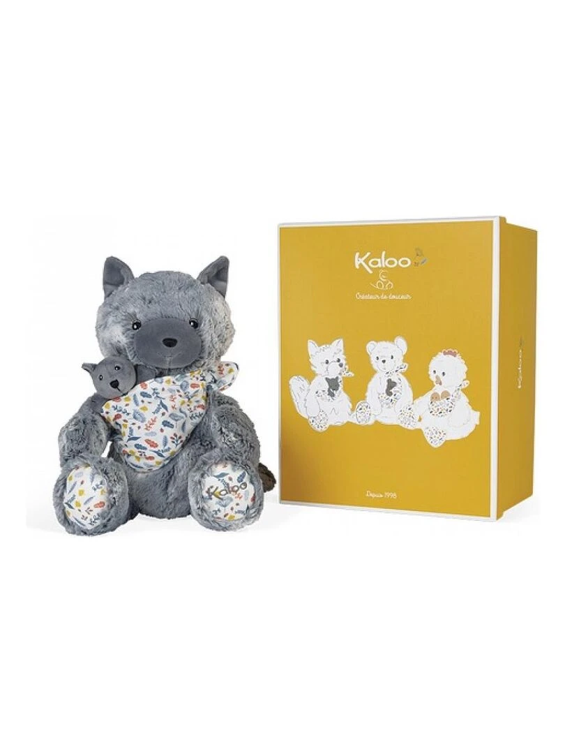 Linoo peluche maman loup Lousie 35 cm   Gris