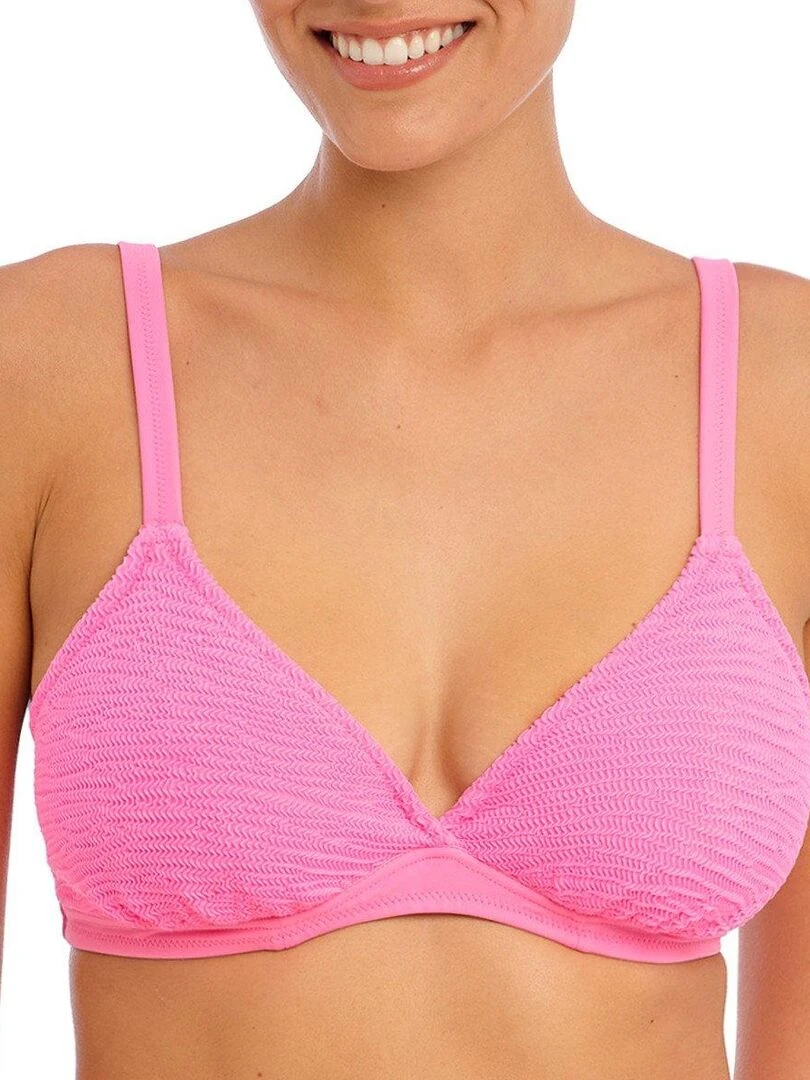 Haut de maillot texturé à armatures Ibiza waves Rose