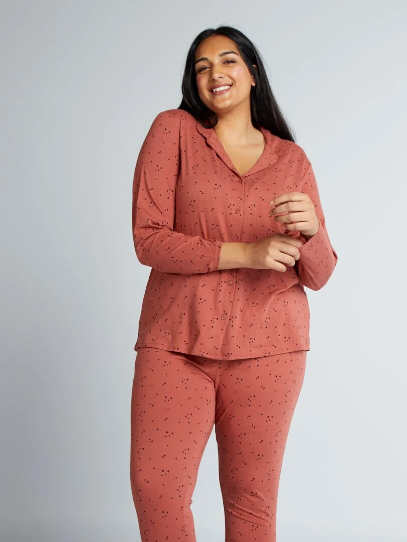 Ensemble pyjama en jersey   2 pièces   Rose