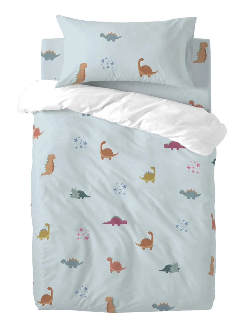 Parure housse de couette 2 pièces Mini dinosaur "Happyfriday"   Blanc